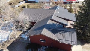 New metal roof with classic rib metal roof panels